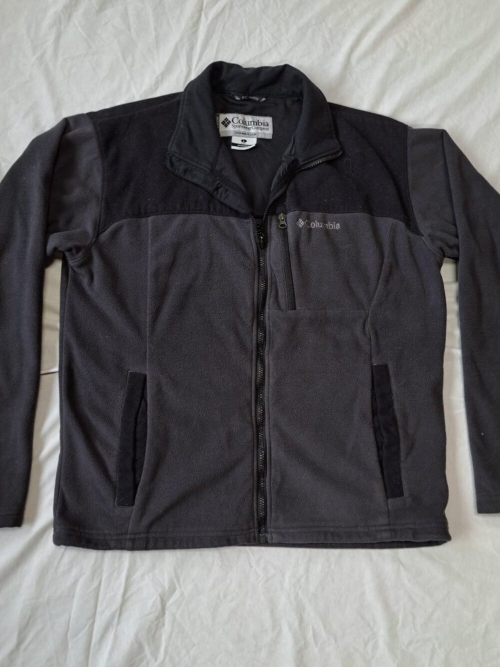 Columbia Men's Large Jacket Full Zip Black Gray